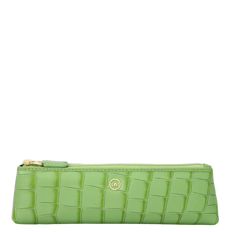 دا ميلانو Croco Leather Multi Pouch - Kiwi
